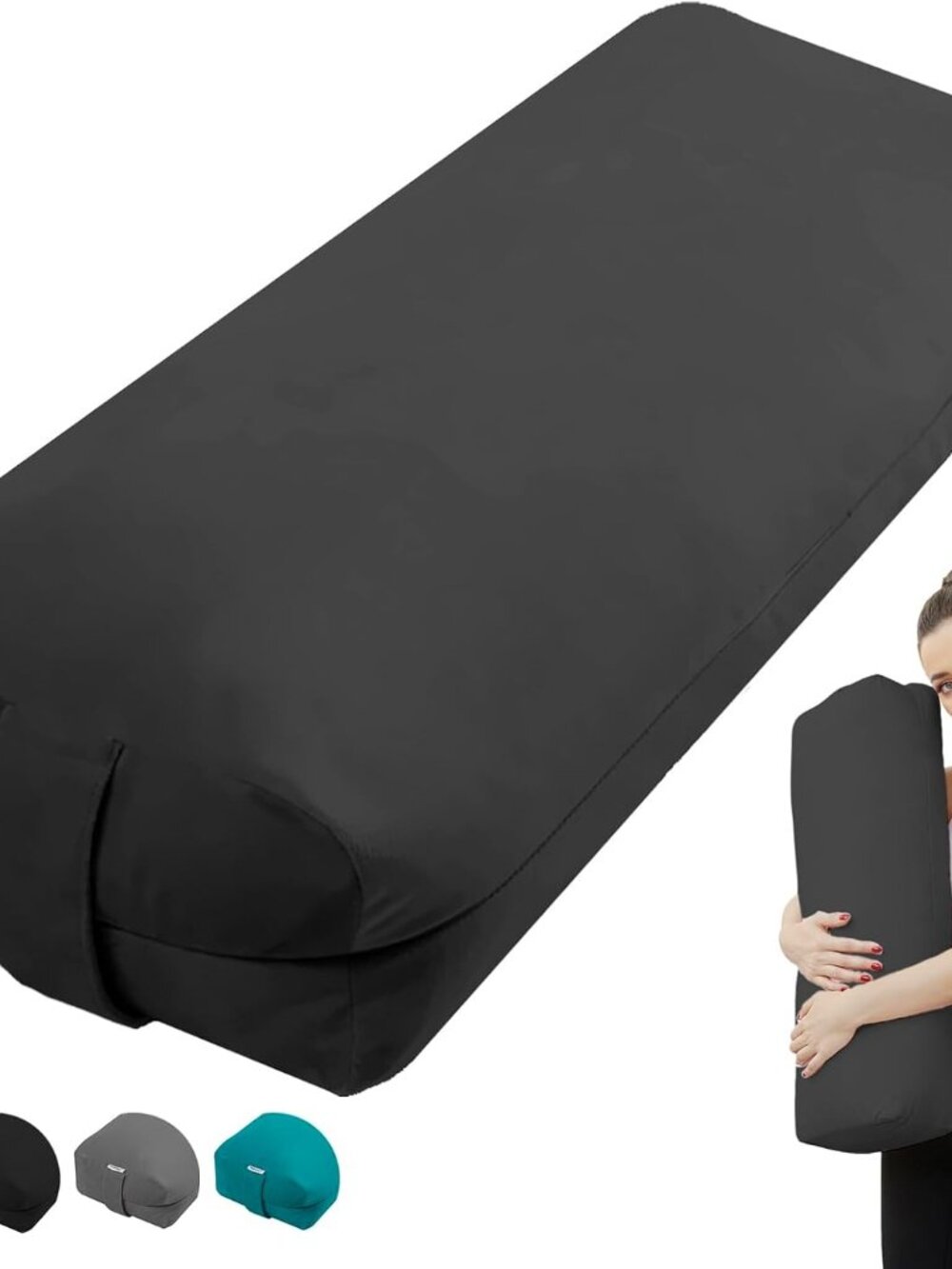 BRAND NEW Toksay Rectangular Yoga Bolster Restorative Pillow - Black